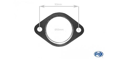 FOX Flensafdichting nr. 4 Voor 2-gats flens binnengat 55mm s, Auto-onderdelen, Uitlaatsystemen, Nieuw, Verzenden