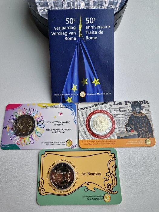 België. 2 Euro 2007/2024 (4 coincards) (Zonder minimumprijs), Timbres & Monnaies, Monnaies | Europe | Monnaies euro