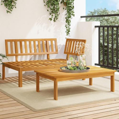 vidaXL 2-delige Loungeset pallet massief acaciahout, Tuin en Terras, Tuinsets en Loungesets, Nieuw, Verzenden