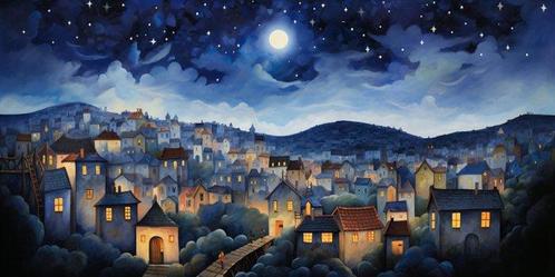 Felix van Horst (1988) - Moonlight Mosaic (XXL), Antiek en Kunst, Kunst | Schilderijen | Modern