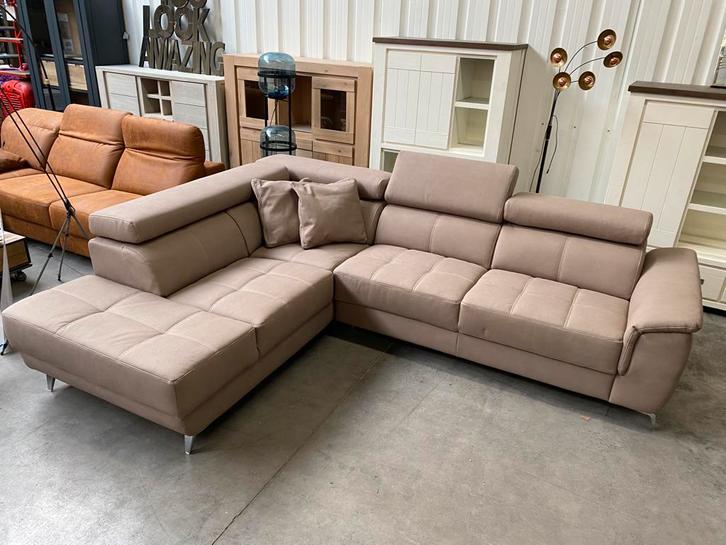 Fabien, hoeksalon met lounge, taupe (nieuw, A-keuze), Huis en Inrichting, Zetels | Zetels, Nieuw, Metaal, Stof