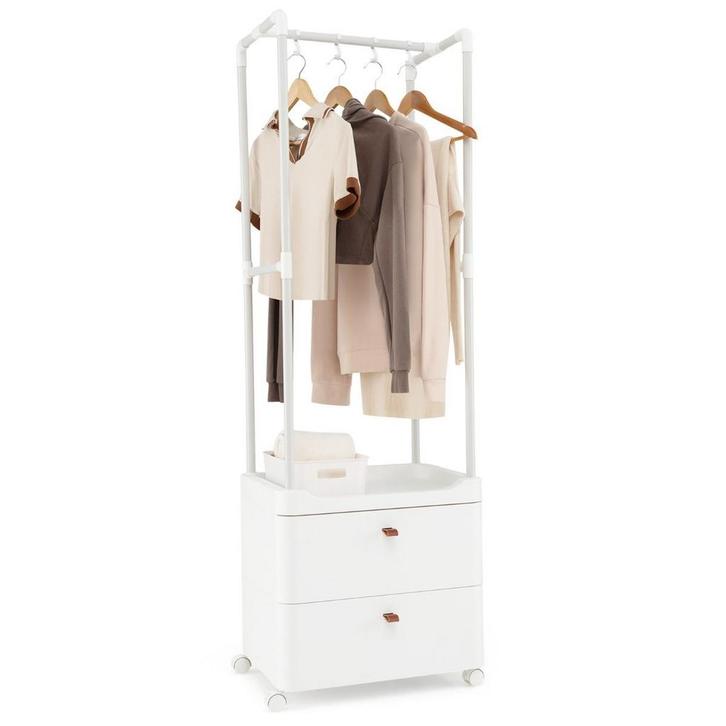 2dekans | Coast Kledingrek met 2 Laden en Wielen – 52x40x161, Kleding | Dames, Kledingrekken, Ophalen of Verzenden