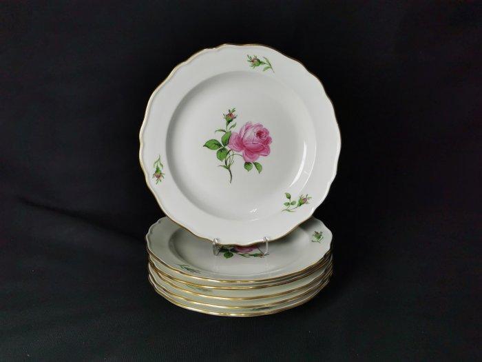 Meissen - Rosa rossa - 6 piatti - D.21.5cm- 2.Wahl - In, Antiek en Kunst, Antiek | Meubels | Tafels