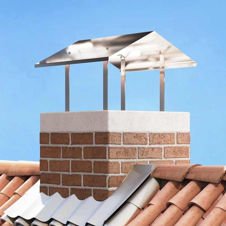 vidaXL Schoorsteenkap Zilver 60 x 60 x 38 cm Roestvrij staal, Huis en Inrichting, Kachels, Nieuw, Verzenden