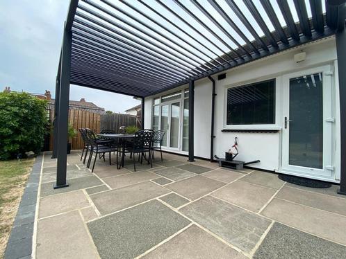 SUNS Rota terrasoverkapping 360 cm x 530 cm matt royal grey, Tuin en Terras, Tuinsets en Loungesets