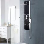 vidaXL Douchepaneel 25x44,6x130 cm glas zwart, Verzenden, Nieuw