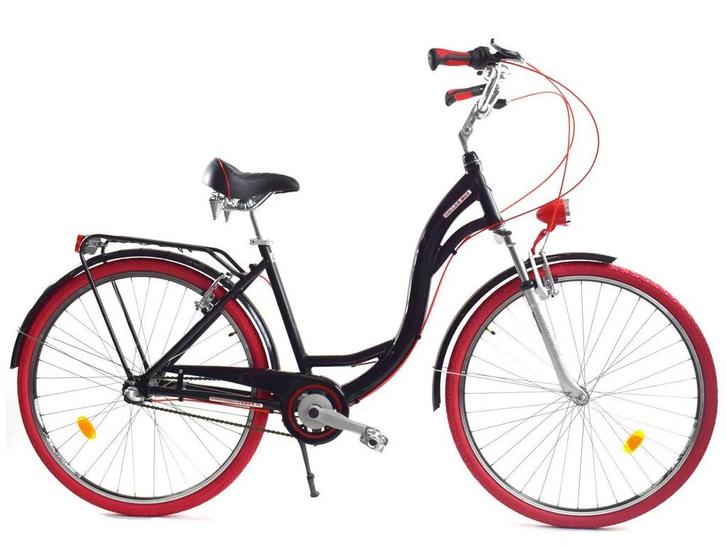 Meisjesfiets - 26 inch - met 3 versnellingen - zwart rood, Fietsen en Brommers, Fietsen | Kinderfietsjes, Nieuw, Ophalen of Verzenden