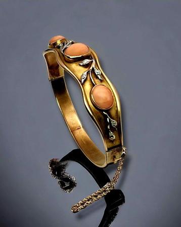 Armband Vintage 14k Gouden Diamanten Armband beschikbaar voor biedingen