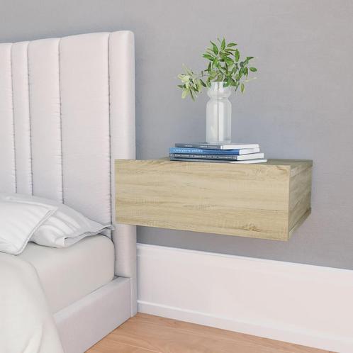 vidaXL Nachtkastje zwevend 40x30x15cm bewerkt hout sonoma, Huis en Inrichting, Slaapkamer | Nachtkastjes, Nieuw, Verzenden