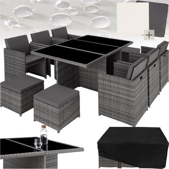 Tweedekans | tectake® Loungemeubelset - Wicker tuinset - 6, Tuin en Terras, Tuinsets en Loungesets, Ophalen of Verzenden