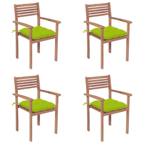 vidaXL Chaises de jardin 4 pcs avec coussins vert vif, Jardin & Terrasse, Ensembles de jardin, Neuf, Envoi