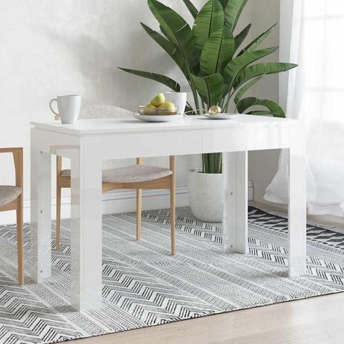 vidaXL Eettafel 120x60x76 cm bewerkt hout hoogglans wit, Huis en Inrichting, Tafels | Eettafels, Nieuw, Verzenden