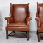 Chesterfield style - Fauteuil (2) - Leder, Hout - Bergere, Antiek en Kunst
