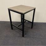 Sta-tafel (hxbxd) 111x80x80 cm, Bruin eiken blad - zwart, Maison & Meubles, Pièces pour table