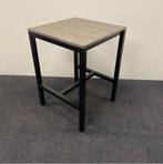 Sta-tafel (hxbxd) 111x80x80 cm, Bruin eiken blad - zwart