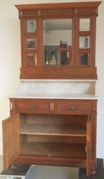Hoog dressoir - Carrara marmer - Facet geslepen spiegels