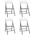 Tuinstoelen (4) Inklapbaar Wit | Retour Deal | -35%, Verzenden, Nieuw, Plastic, Inklapbaar