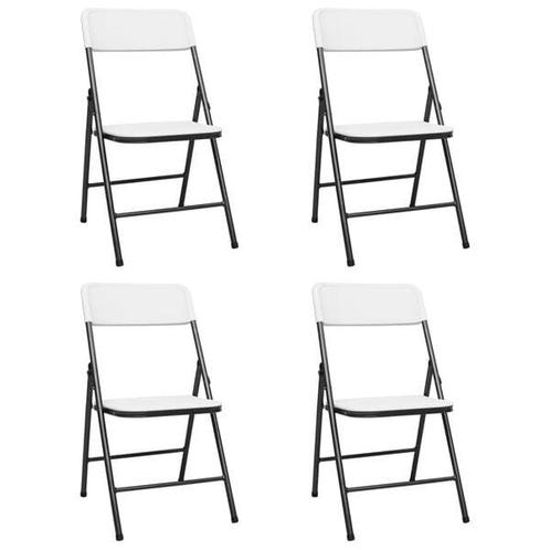 Tuinstoelen (4) Inklapbaar Wit | Retour Deal | -35%, Tuin en Terras, Tuinstoelen, Inklapbaar, Nieuw, Plastic, Verzenden