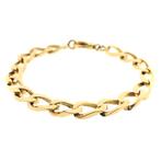 18 Krt. Gouden gourmet schakel armband | 19,5 cm, Handtassen en Accessoires, Armbanden, Ophalen of Verzenden, Gebruikt, Overige kleuren