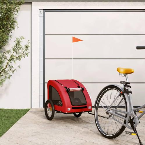 vidaXL Hondenfietstrailer oxford stof en ijzer rood, Dieren en Toebehoren, Overige Dieren-accessoires, Nieuw, Verzenden