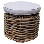 Sumatra kleine ronde tafel met kussen naturel rotan