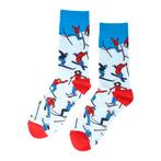 Sokken - Wintersport Skieen Print - Blauw Rood - Katoen, Kleding | Dames, Nieuw