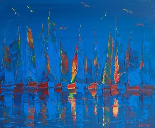 Janusz Kik (1956) - At Sea (En Mer), Antiquités & Art, Art | Peinture | Moderne