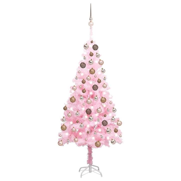 vidaXL Kunstkerstboom met verlichting en kerstballen 120 cm, Diversen, Kerst, Nieuw, Verzenden
