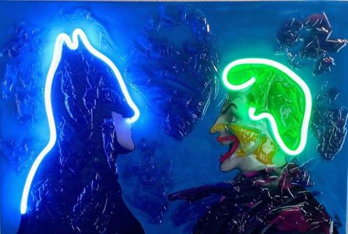 Rolando Pellini (1952) - Batman Vs Joker, Antiek en Kunst, Kunst | Schilderijen | Modern