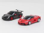 Schaal 1:24 Rastar RC auto Ferrari LaFerrari tegen Porche..., Hobby en Vrije tijd, Modelauto's | 1:24, Ophalen of Verzenden, Gebruikt