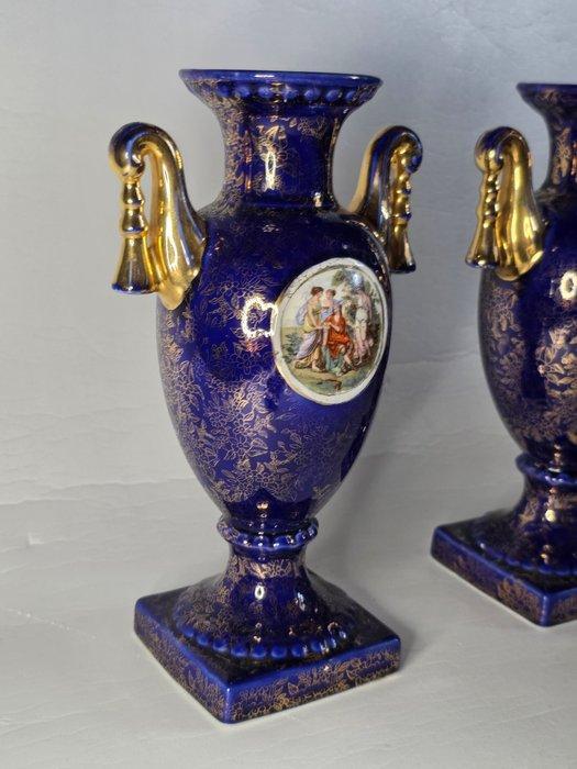 Vaas (2) - Porselein - Kobaltblauw Empire vazen, Antiek en Kunst, Antiek | Glaswerk en Kristal
