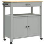 Keukentrolley MONZA Grenenhout Retour Deal 64% Korting!, Huis en Inrichting, Verzenden, Nieuw, 50 tot 100 cm, Met lade(s)