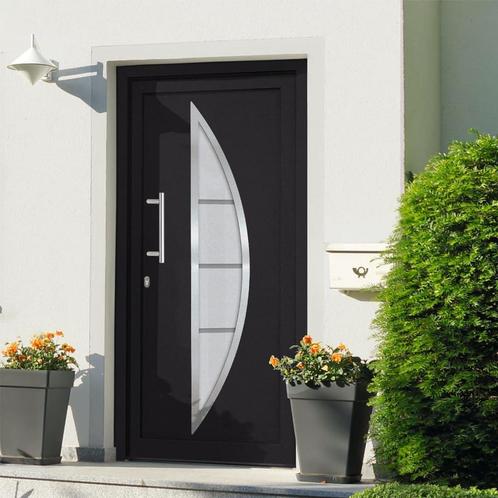 vidaXL Voordeur 108x208 cm antraciet, Doe-het-zelf en Bouw, Deuren en Vliegenramen, Nieuw, Verzenden
