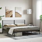 vidaXL Bedframe met hoofdbord metaal zwart 180x200 cm, Huis en Inrichting, Slaapkamer | Bedden, Verzenden, Nieuw
