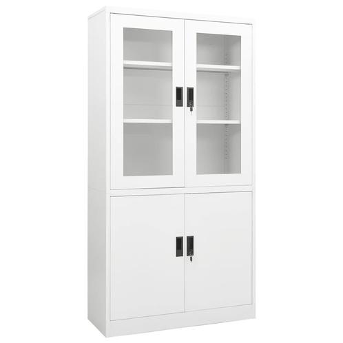 vidaXL Kantoorkast 90x40x180 cm staal wit, Huis en Inrichting, Kasten | Overige, Nieuw, Verzenden