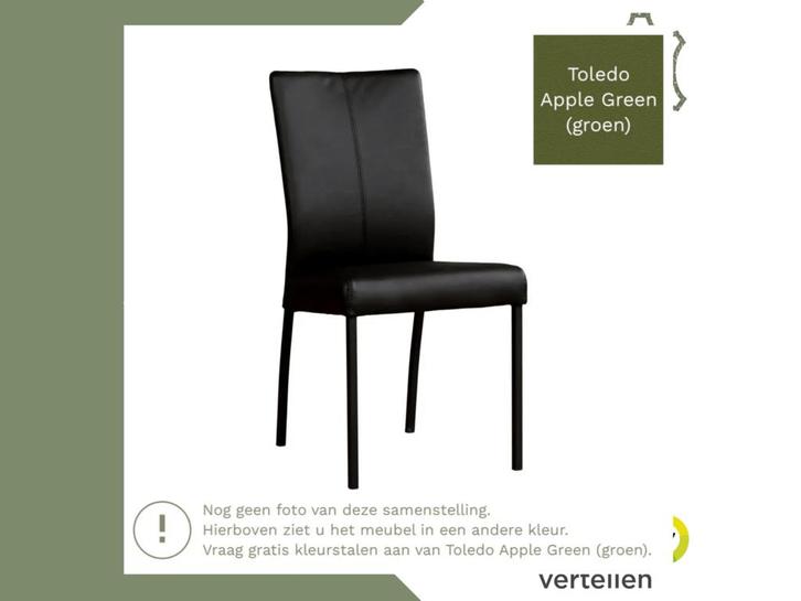 Leren eetkamerstoel Comfort - Toledo Apple Green (groen) -, Huis en Inrichting, Stoelen, Overige kleuren, Eén, Nieuw, Leer, Ophalen of Verzenden