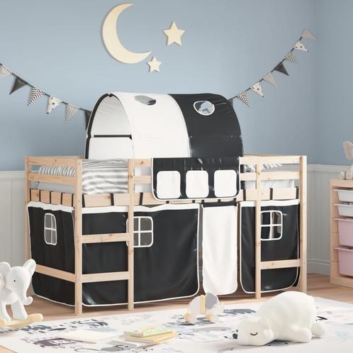 vidaXL Kinderhoogslaper met tunnel 90x190 cm grenenhout wit, Huis en Inrichting, Slaapkamer | Bedden, Nieuw, Verzenden