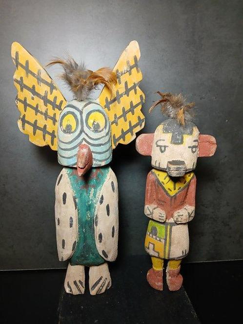 2 poppen in de kachina hopi-stijl (Zonder Minimumprijs), Antiek en Kunst, Kunst | Niet-Westerse kunst
