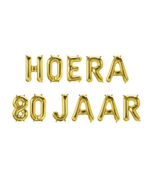 Gouden Ballonnen Set 80 Jaar Hoera 1,9m, Hobby & Loisirs créatifs, Articles de fête, Envoi