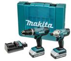 Makita DK18015X1 18V Combiset klopboor-/schroefmachine + sla, Doe-het-zelf en Bouw, Gereedschap | Boormachines, Nieuw