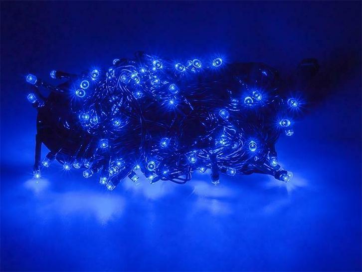 Kerstverlichting Blauw 8 Meter 100 LEDs - 8 Standen, Diversen, Kerst, Verzenden