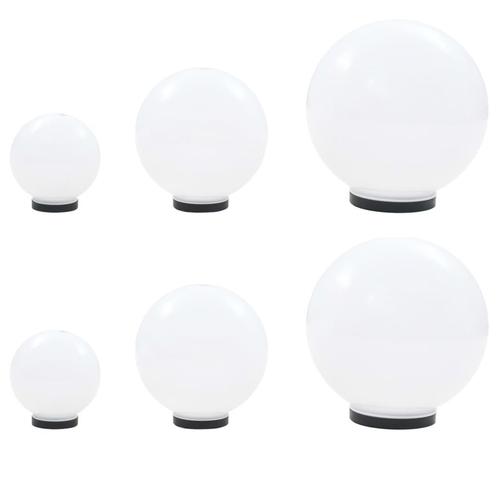 vidaXL 6-delige LED-bollampenset rond 20/30/40 cm PMMA, Tuin en Terras, Buitenverlichting, Nieuw, Verzenden