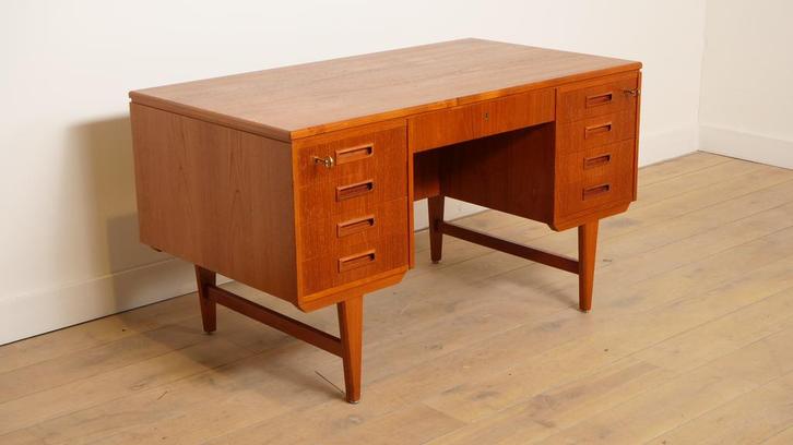 Vintage bureau | Deens | Teak | Mid-century, Maison & Meubles, Bureaux, Enlèvement ou Envoi