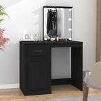 vidaXL Kaptafel met LED 90x50x132,5 cm bewerkt hout zwart, Huis en Inrichting, Verzenden, Nieuw