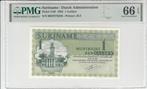 1982 Suriname P 116f 1 Gulden Pmg 66 Epq, Verzenden