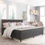 vidaXL Boxspring stof donkergrijs 200x200 cm, Huis en Inrichting, Slaapkamer | Bedden, Verzenden, Nieuw