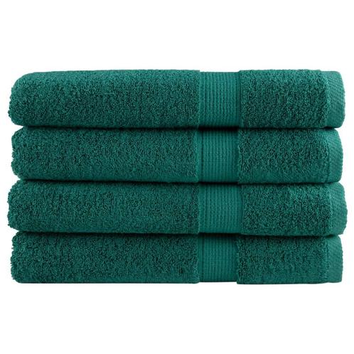 vidaXL Handdoeken SOLUND 4 st 600 g/m² 100x200 cm groen, Huis en Inrichting, Badkamer | Badtextiel en Accessoires, Nieuw, Verzenden