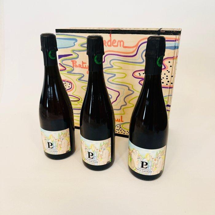 Paul Launois, Garden Party, Rosé - Champagne - 3 Flessen, Verzamelen, Wijnen