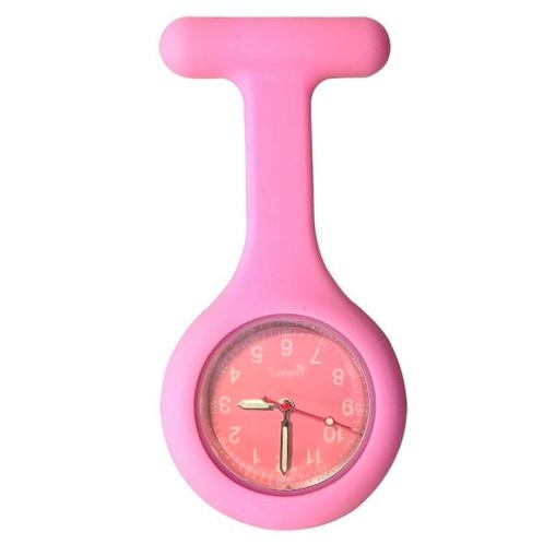Fako® - Verpleegstershorloge - Siliconen Deluxe - Roze, Handtassen en Accessoires, Horloges | Dames, Verzenden