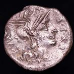 Romeinse Republiek. M. Sergius Silus. Denarius minted in